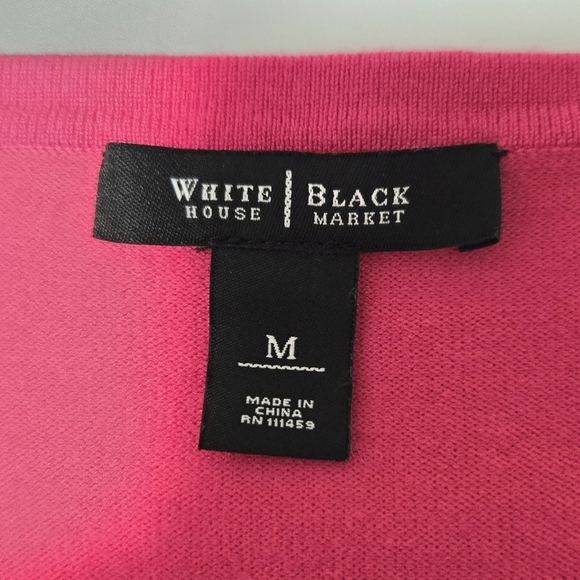 White House/Black Market Cardigan Sweater, Hot Pink, Medium. - Picture 3 of 12